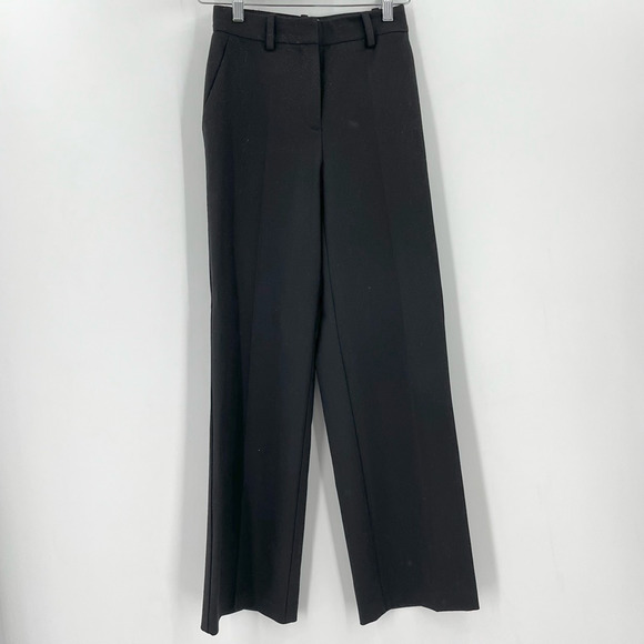 Babaton Pants - Babaton Aritzia Womens Straight Leg Pants Black Stretch Wool Blend Pockets Sz 0